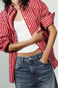 CHEMISE OVERSIZE EN POPELINE RAYÉE