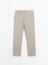 Tapered fit linen pants