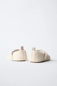 FAUX SHEARLING BALLET FLATS