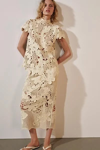 ZW COLLECTION CROCHET MIDI SKIRT