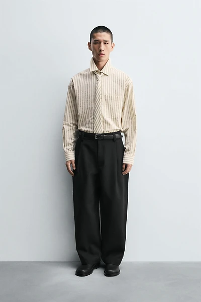 COMBINATION STRIPED SHIRT WITH TIE