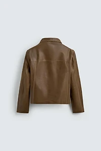 TOPSTITCHED LEATHER JACKET