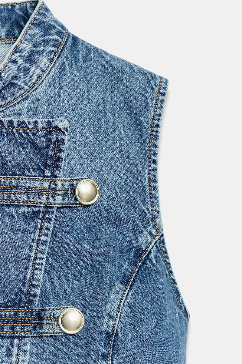 Z1975 FROG CLASP DENIM TOP