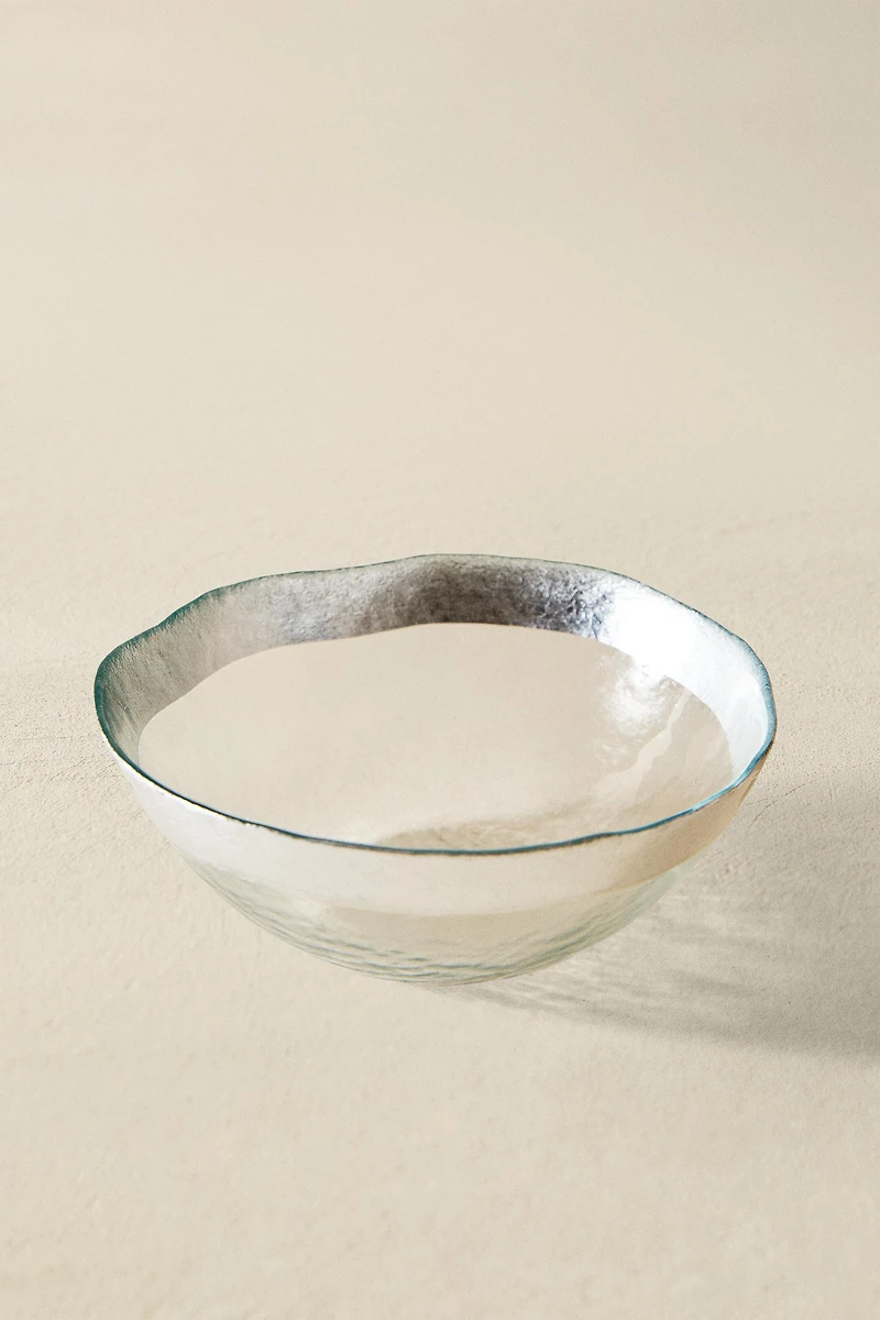 BOL VERRE RELIEF BORDURE ARGENTÉE