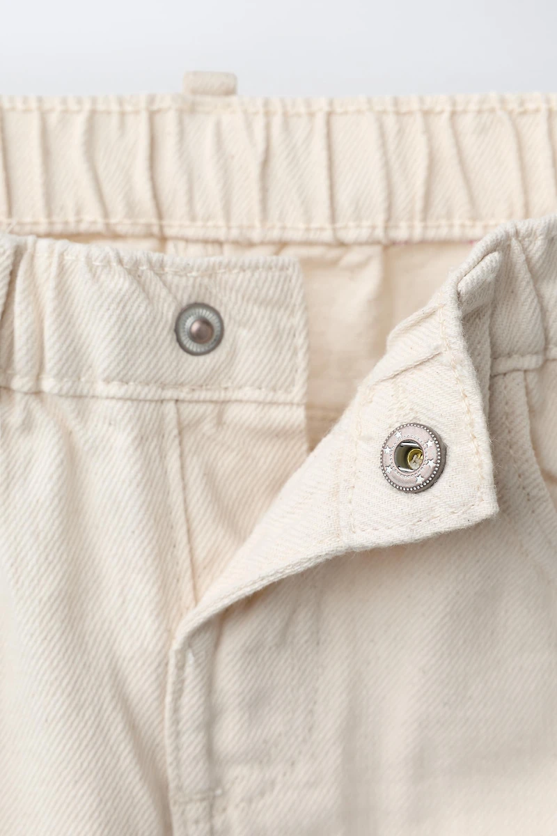 PANTALON SERGÉ BARREL BRODERIES