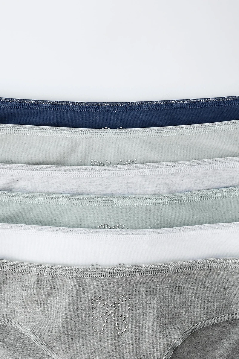 6-14 ANS/ LOT DE SIX CULOTTES À STRASS ET FORMES