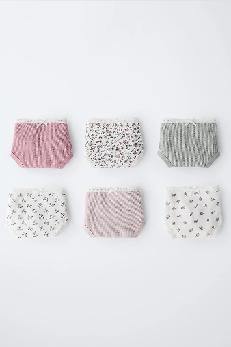 2-6 YEARS/ SIX-PACK OF FLORAL UNDERWEAR