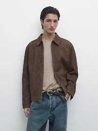 Suede leather jacket