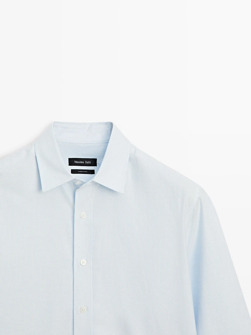 Regular fit pinstriped shirt