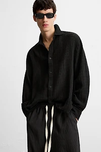 LINEN - COTTON JACQUARD SHIRT