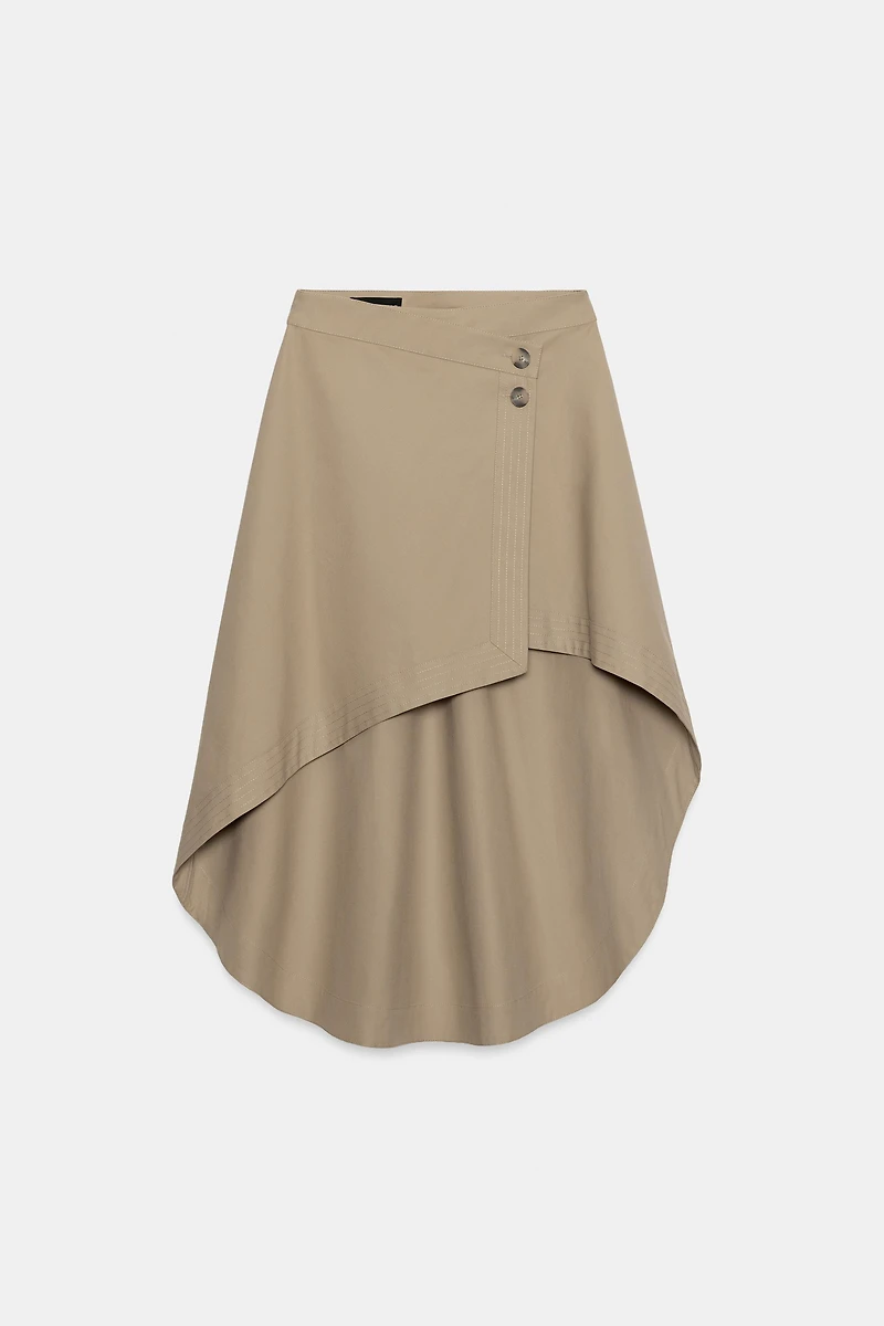 ASYMMETRIC MIDI SKIRT