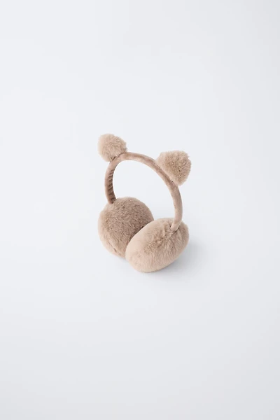 FAUX FUR EAR MUFFS WITH LITTLE EARS