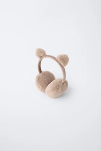 FAUX FUR EAR MUFFS WITH LITTLE EARS