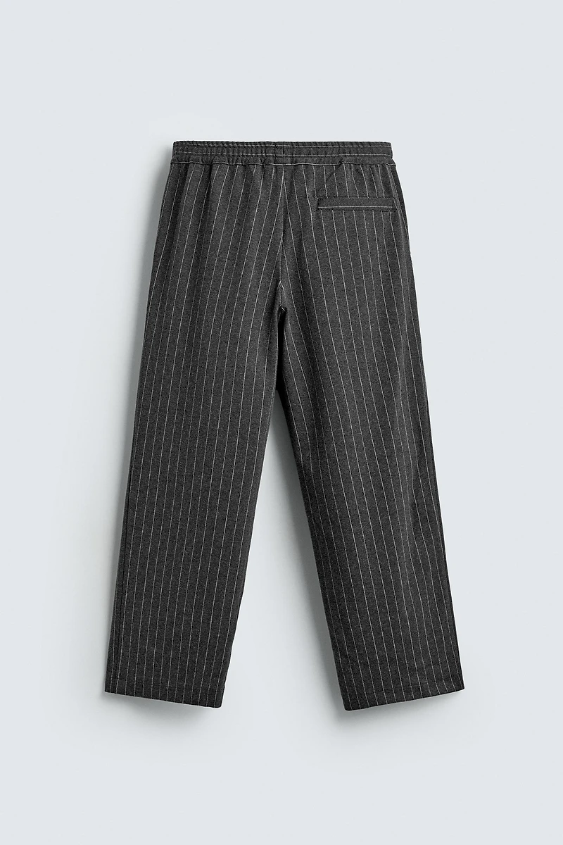 PINSTRIPE PLEATED PANTS