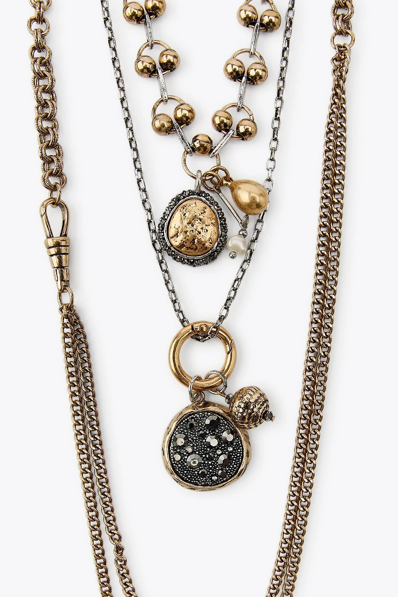 3-PACK OF COMBINATION COIN CHAIN NECKLACES