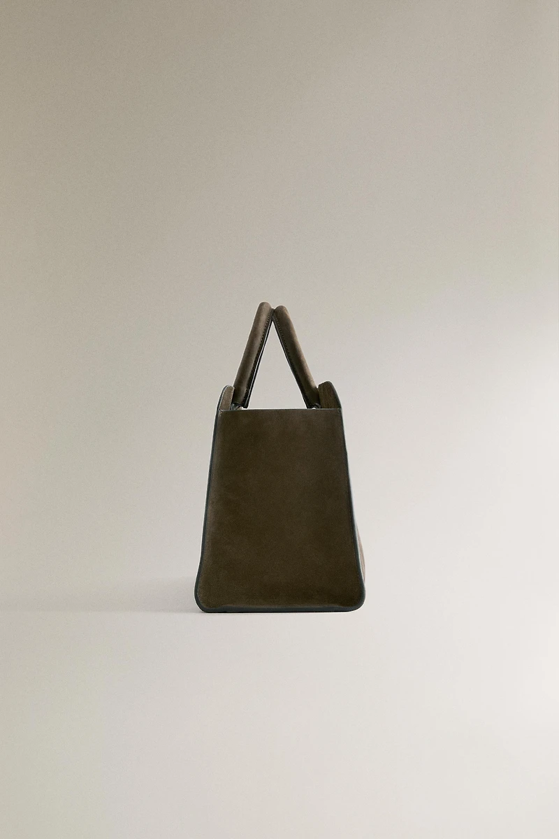 MINI NUBUK LEATHER SHOPPER BAG