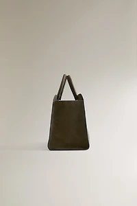 MINI NUBUK LEATHER SHOPPER BAG