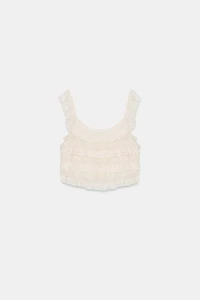 RUFFLED LACE TOP