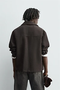 TEXTURED POCKET OVERSHIRT