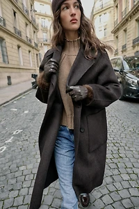 LONG DOUBLE-BREASTED WOOL COAT