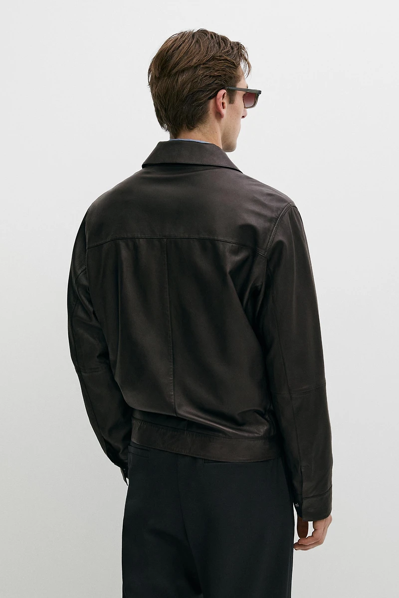 Nappa leather jacket with pocket