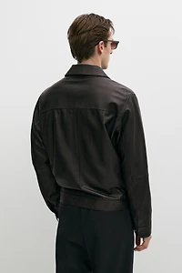 Nappa leather jacket with pocket