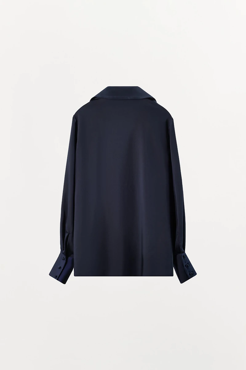 SATIN EFFECT TIE SHIRT