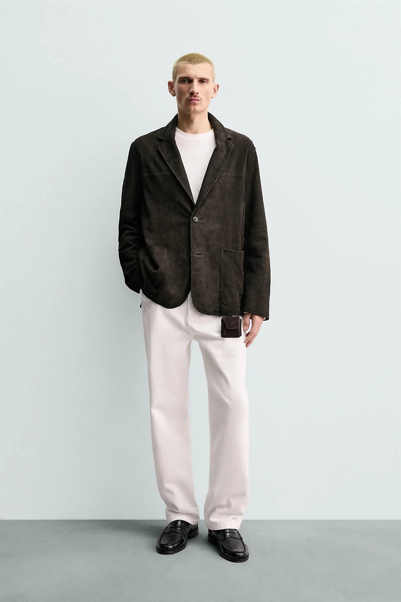 VESTE EN CUIR À FINITION DAIM ORIGINS