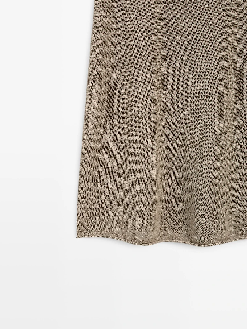 Total look flared knit skirt
