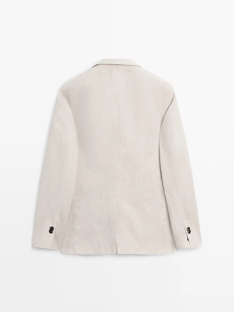 Veste de costume 100 % lin avec poches