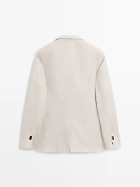 Veste de costume 100 % lin avec poches