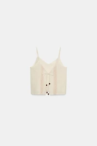 EMBROIDERED TIE TOP