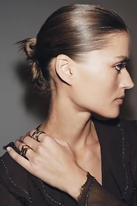 PACK OF 2 COMBINED SPARKLY JEWEL RINGS