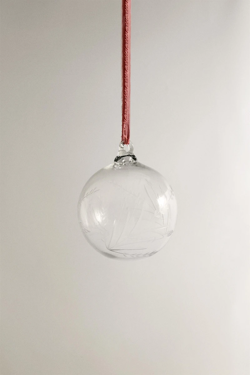 GLASS CHRISTMAS TREE BALL ORNAMENT