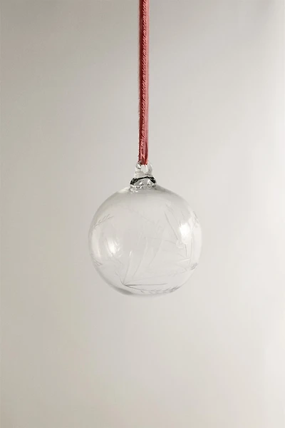 GLASS CHRISTMAS TREE BALL ORNAMENT