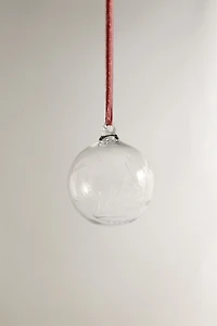 GLASS CHRISTMAS TREE BALL ORNAMENT