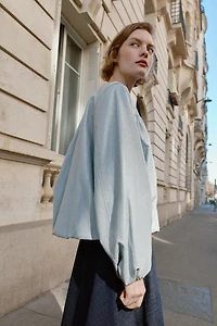BLOUSA À EFFET MATIÈRE SYNTHÉTIQUE