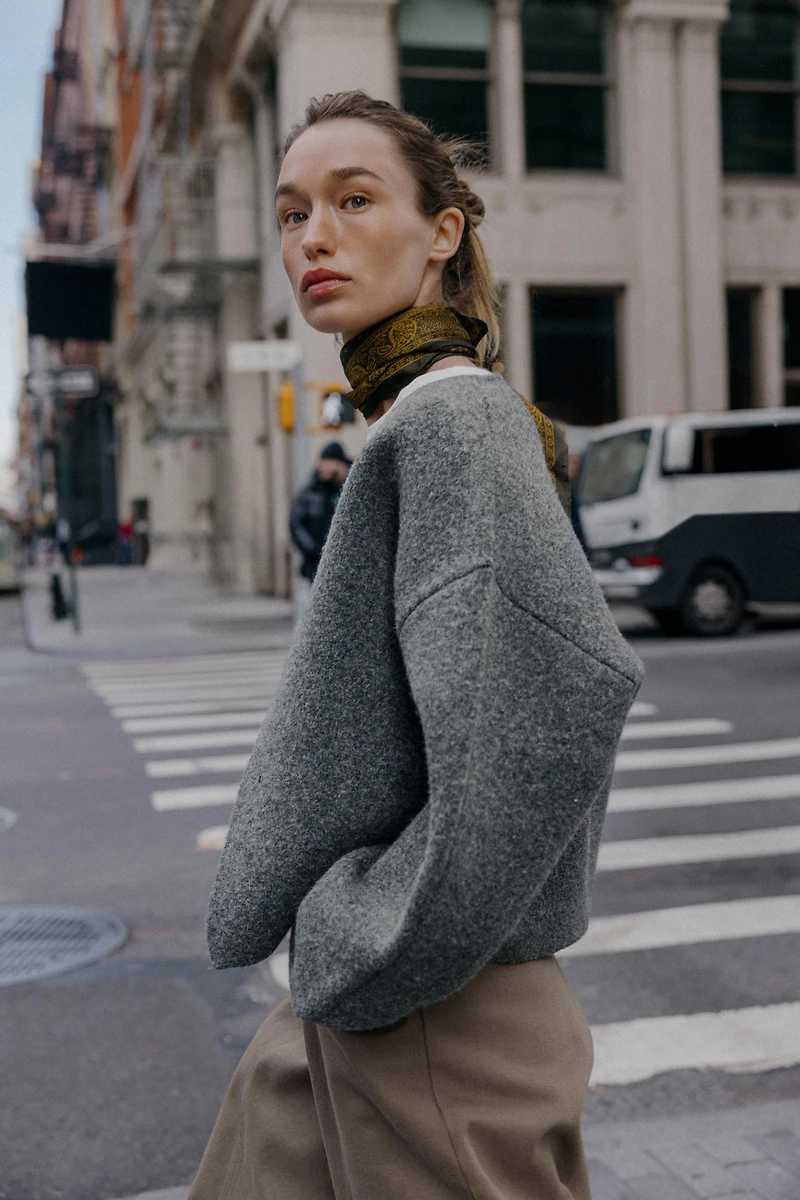 DOUBLE-FACED KNIT CARDIGAN