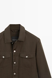 100% linen cardigan with pocket details