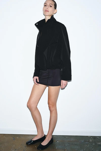 OVERSIZED ZIPPER BOMBER JACKET