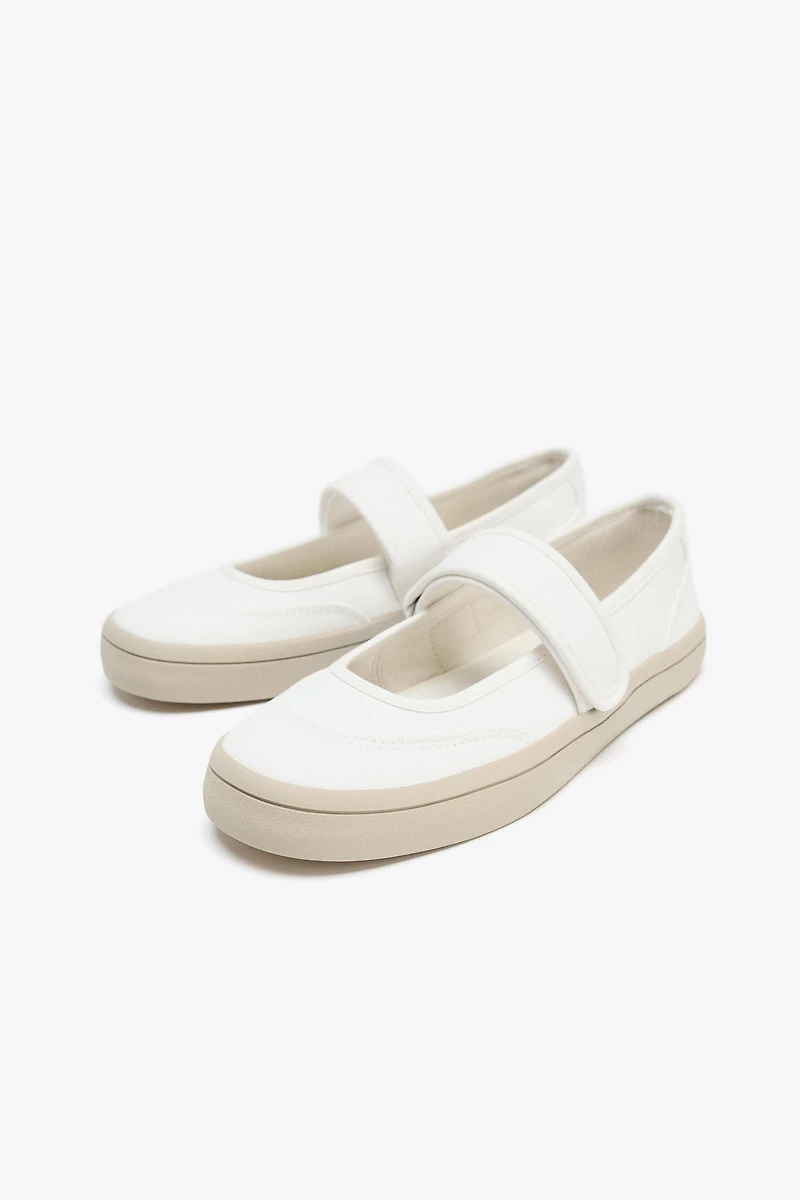 FABRIC STRAP BALLET FLATS
