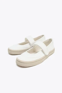 FABRIC STRAP BALLET FLATS