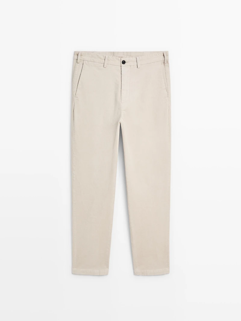 Slim fit corduroy trousers