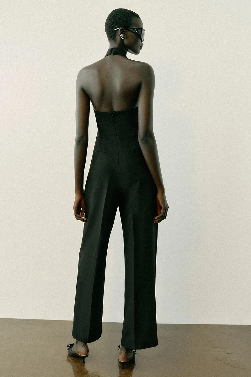 CRISSCROSS HALTER JUMPSUIT