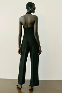 CRISSCROSS HALTER JUMPSUIT