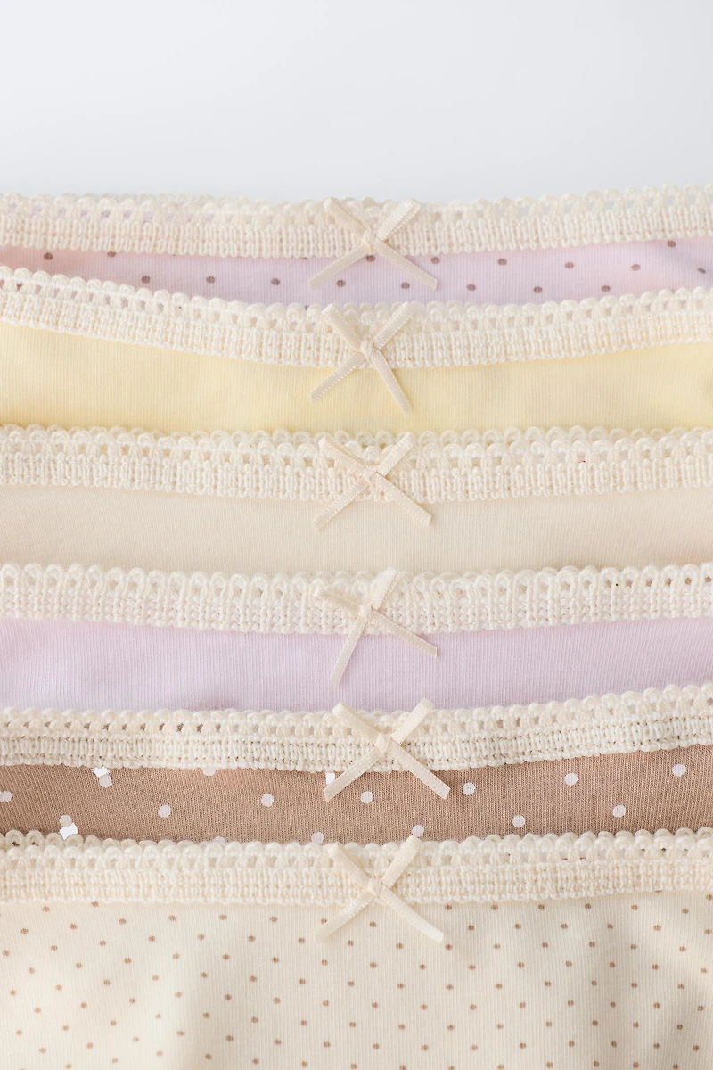 1 1/2-6 ANS/ LOT DE SIX CULOTTES À POIS