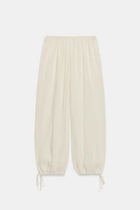 PLAID ADJUSTABLE HEM PARACHUTE PANTS