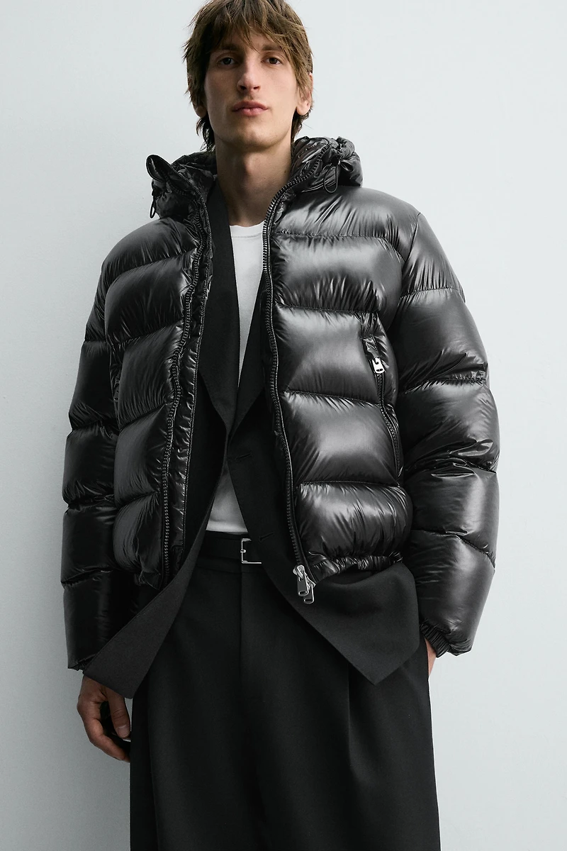 100% FEATHER WATER REPELLENT PUFFER JACKET