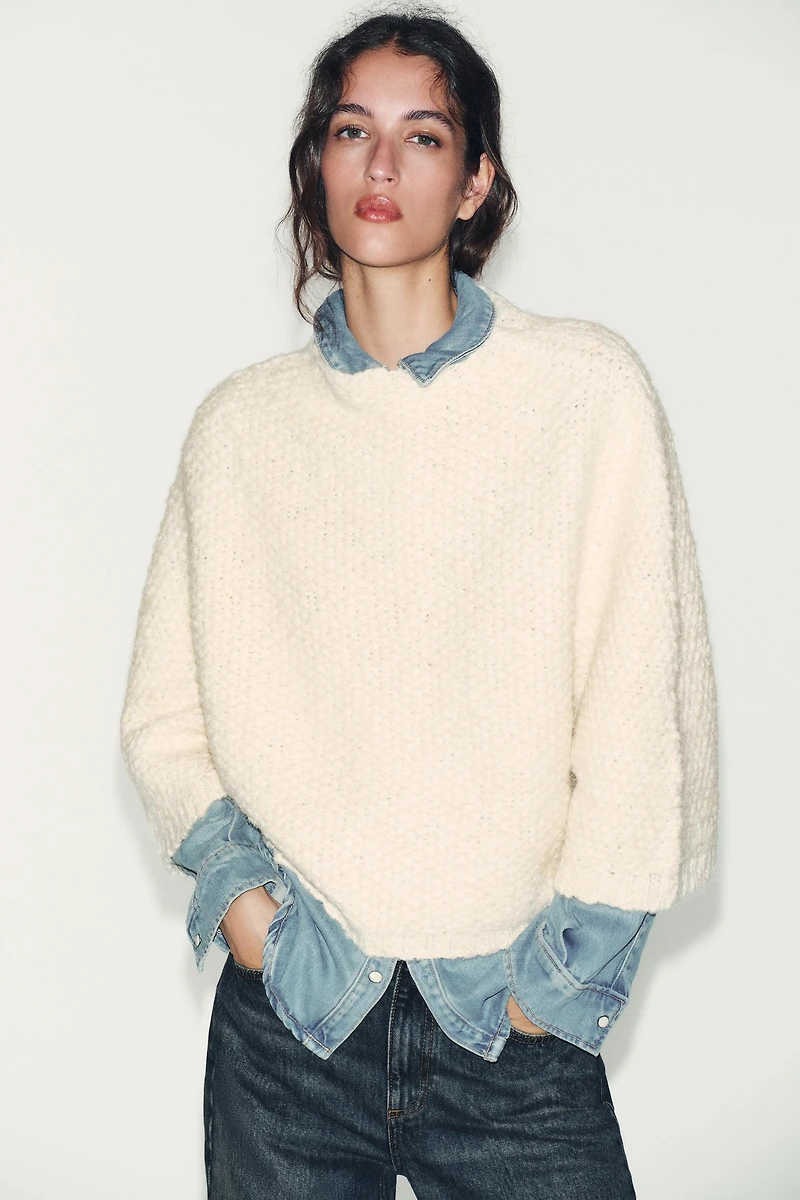 CHUNKY KNIT CAPE JUMPER