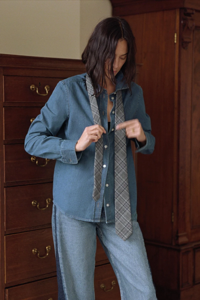 ZW COLLECTION TAPERED PATCHWORK JEANS